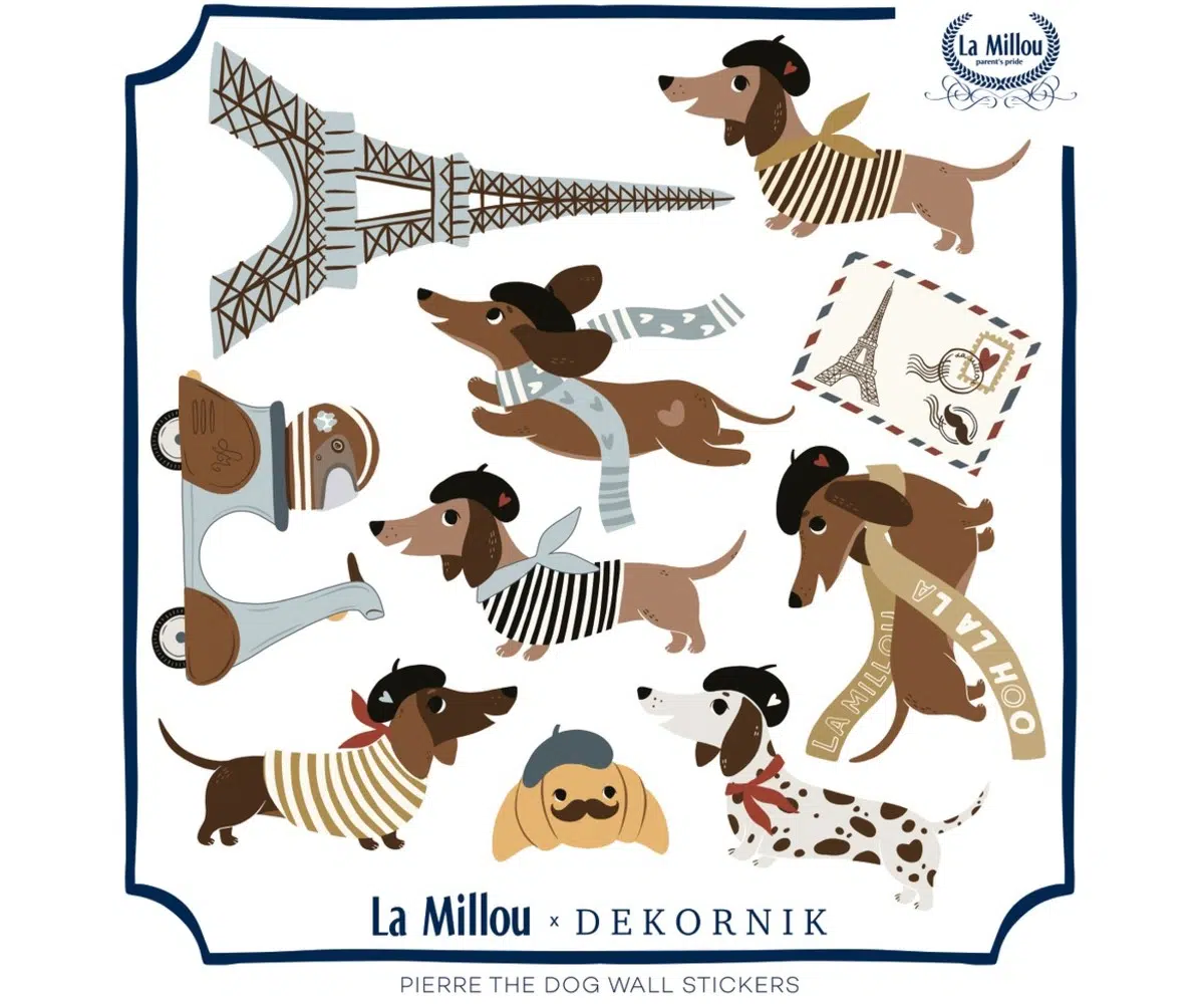 Sticker mural Piere le chien – Image 1