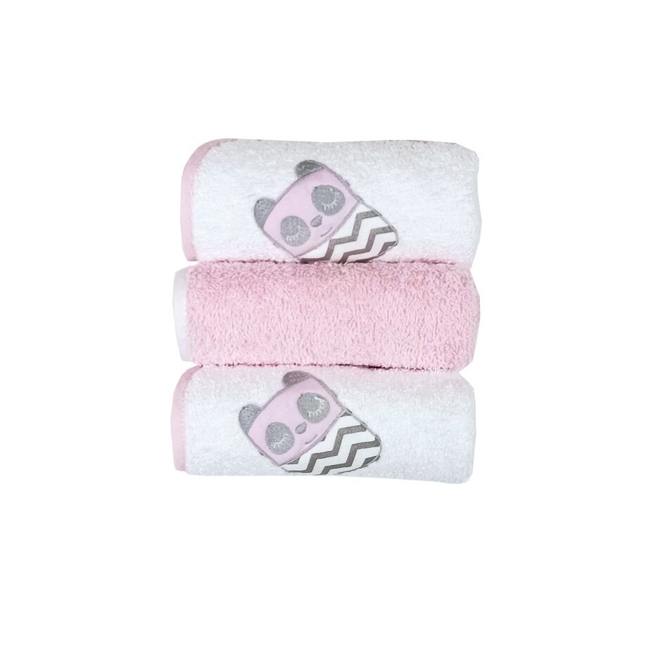 Waschlappen 3er-Pack|Frottee|Tiny Friends Pink Hauptbild