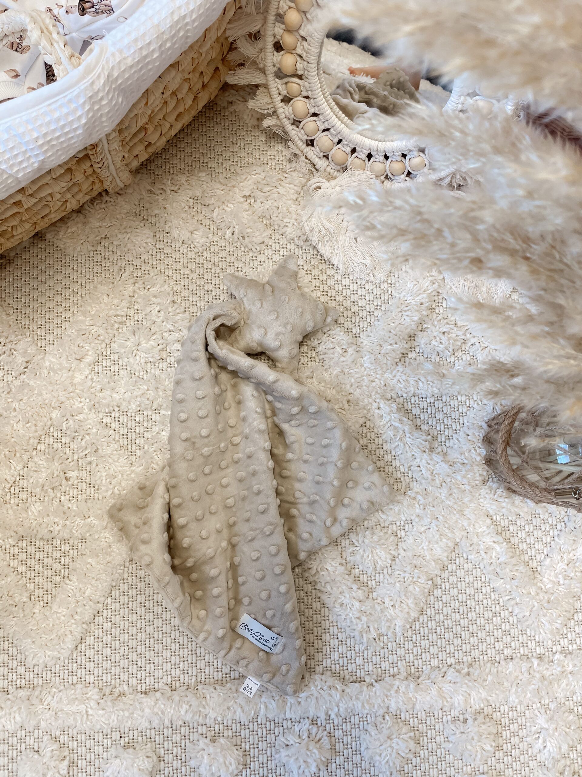 Schmusetuch |Minky|Beige Star Zusatzbild-3