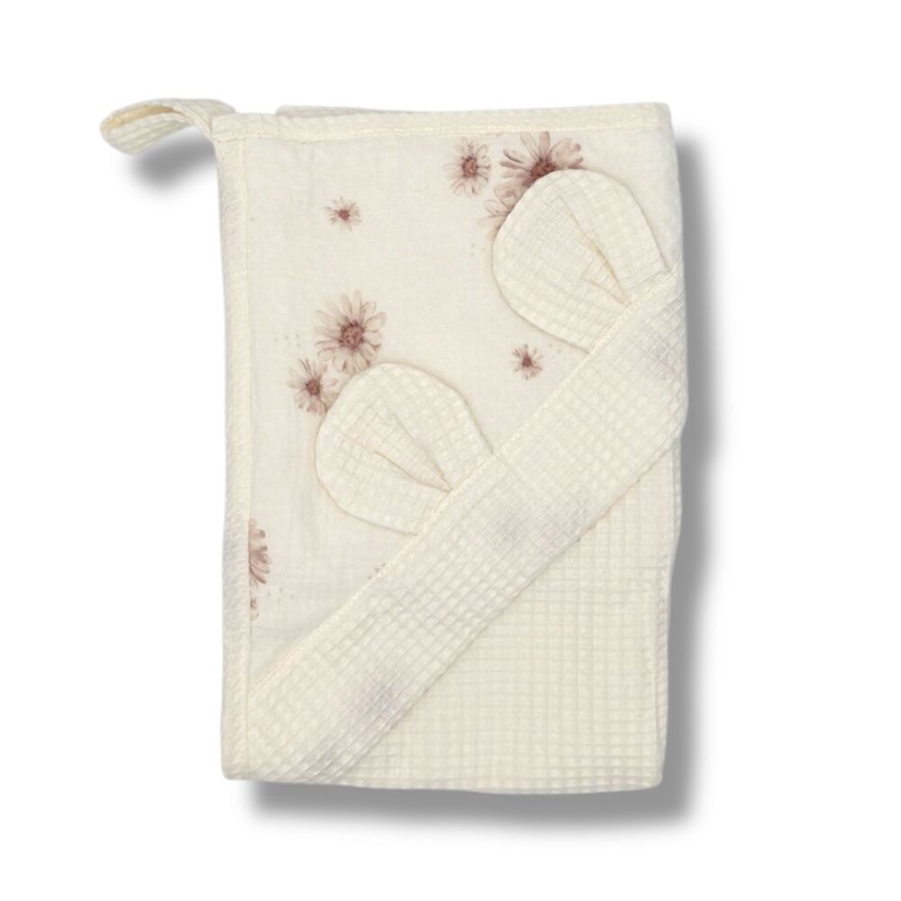 Badtuch mit Kapuze | Waffel| Daisies Hauptbild