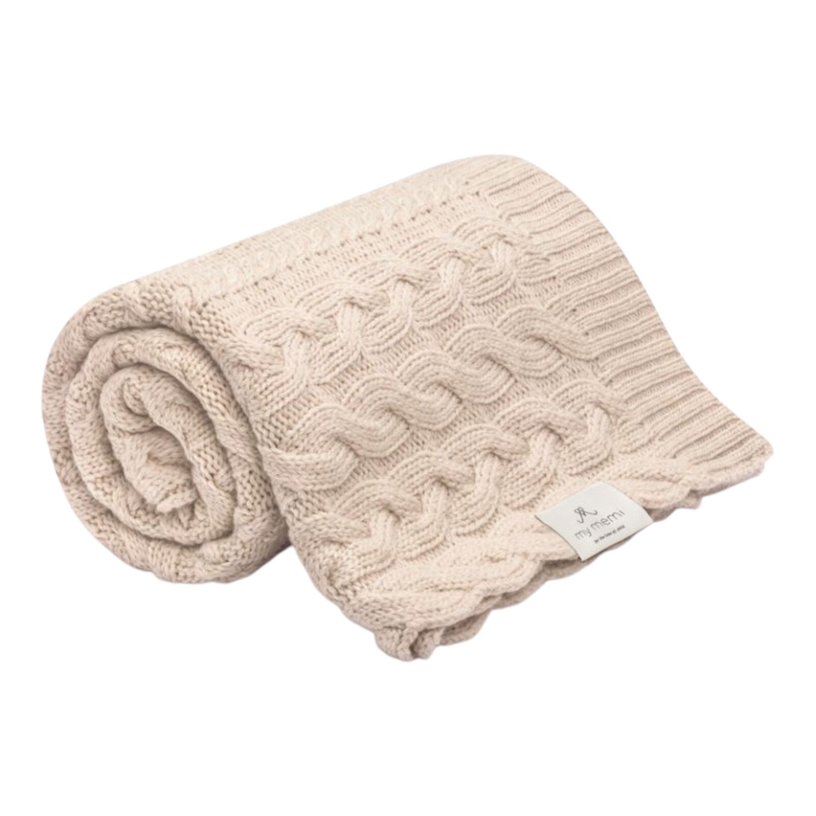 MY MEMI | Merino Decke Premium Braided|Warm Beige Hauptbild