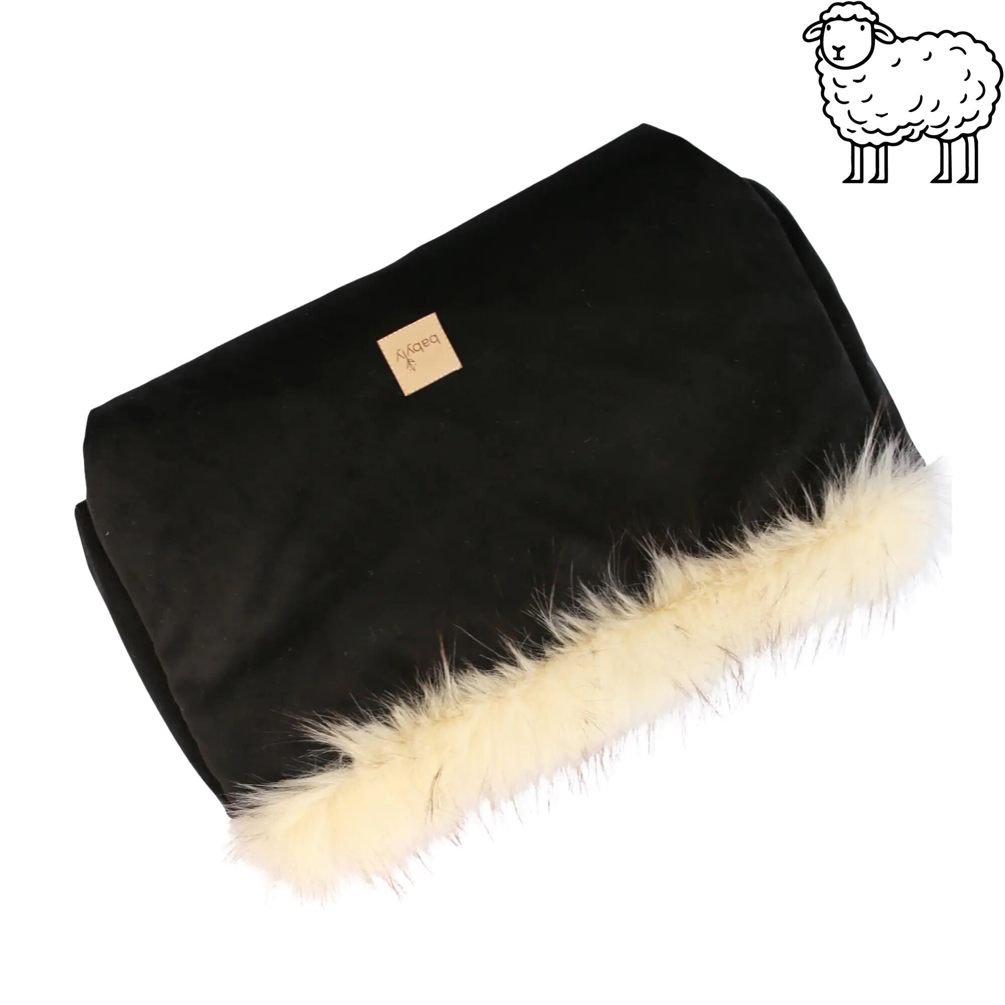 Woll-Handmuff für Kinderwagen – Black Hauptbild