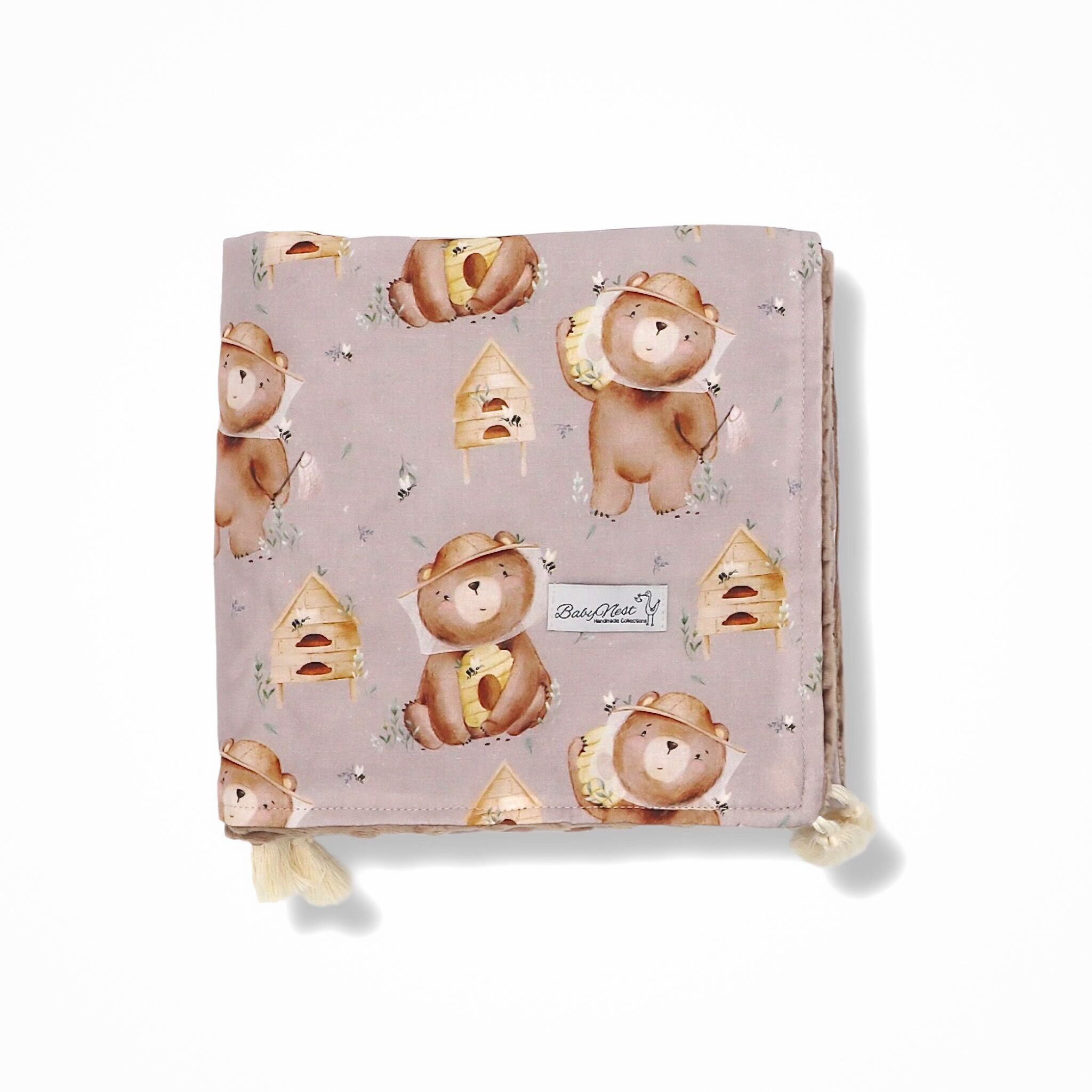 Kuscheldecke|Premium Baumwolle Minky |Bear Honeycomb Hauptbild