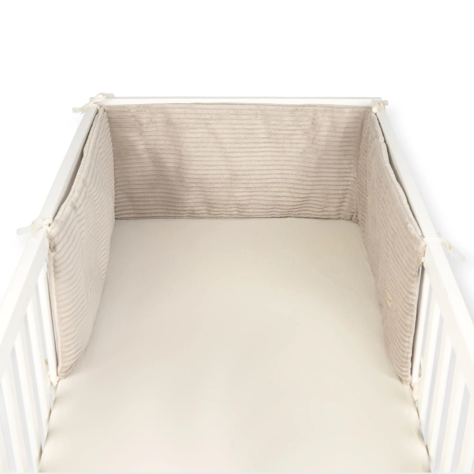 Bettumrandung Cord-Velours Beige 210 cm – Bild 1