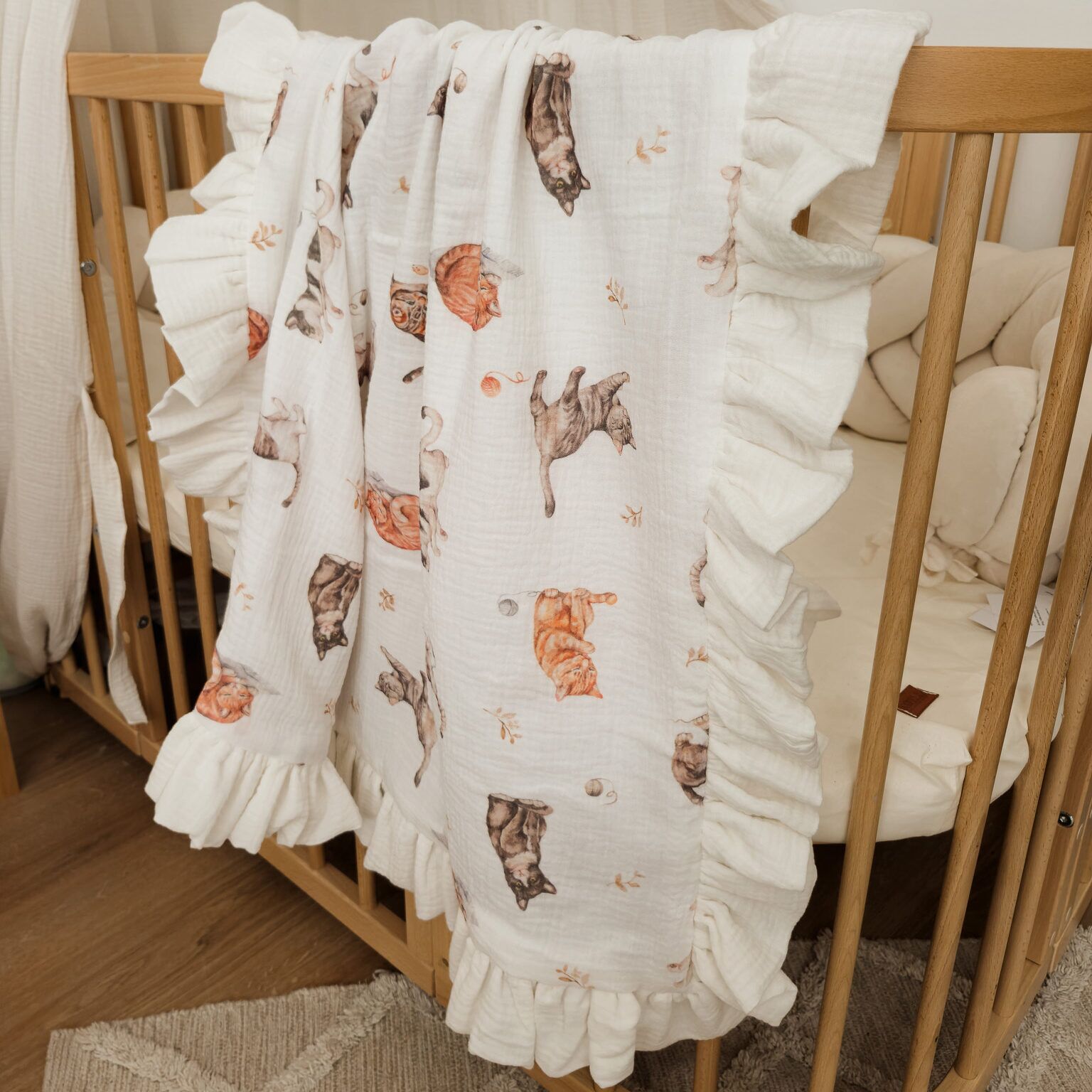 Babydecke| Premium Double Musselin 4 layers |Cats – Bild 1