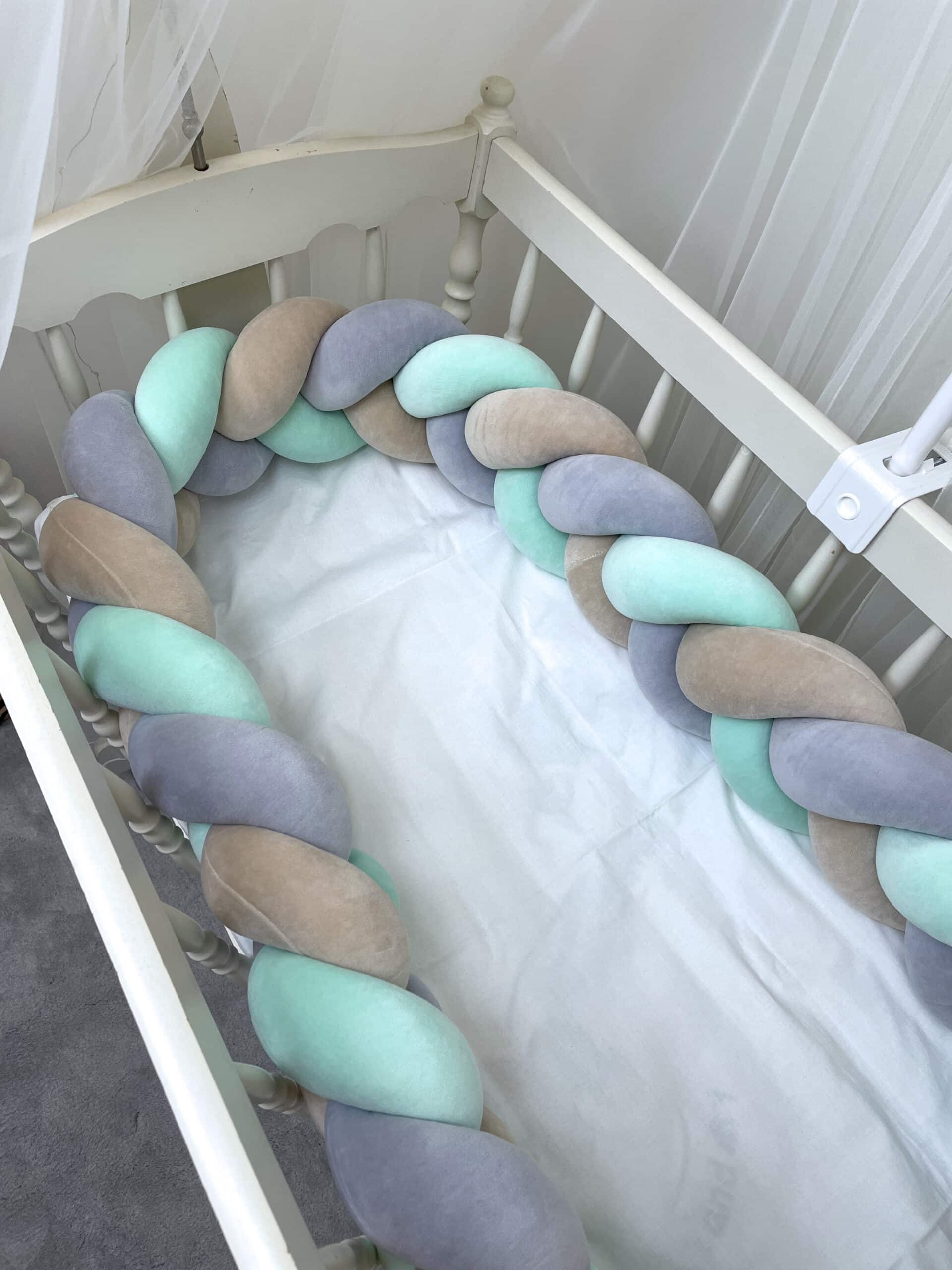 Bed snake velor mint gray beige - Image 1