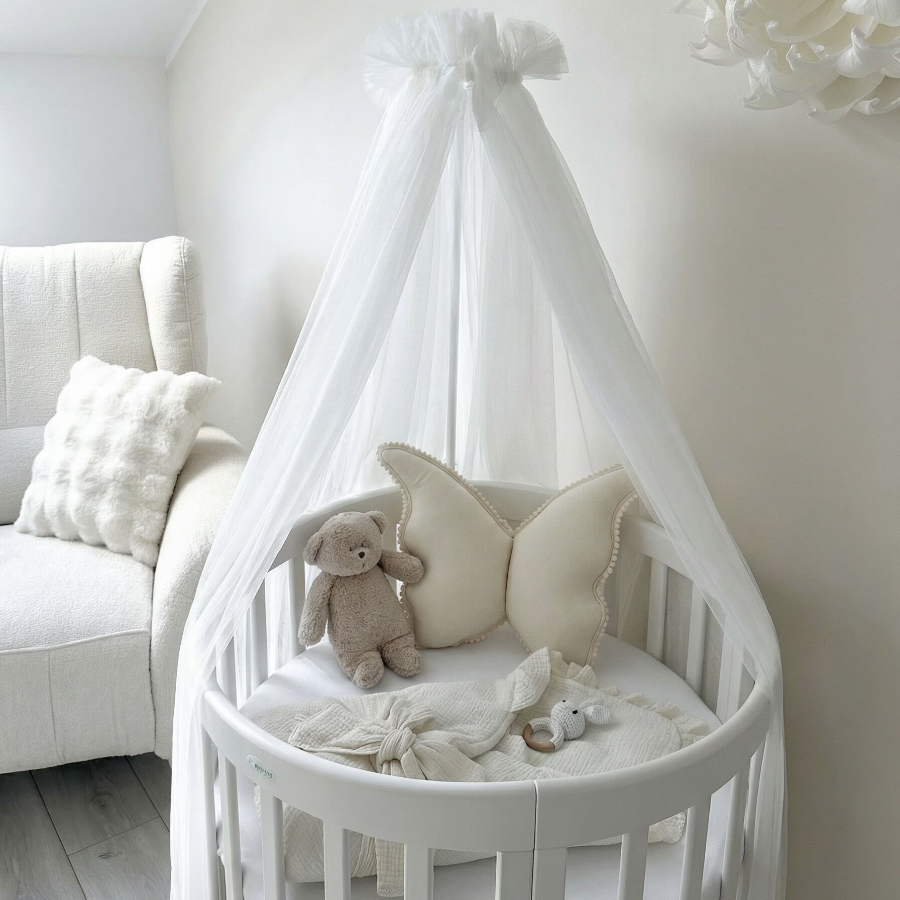 Bed canopy tulle white - Image 1