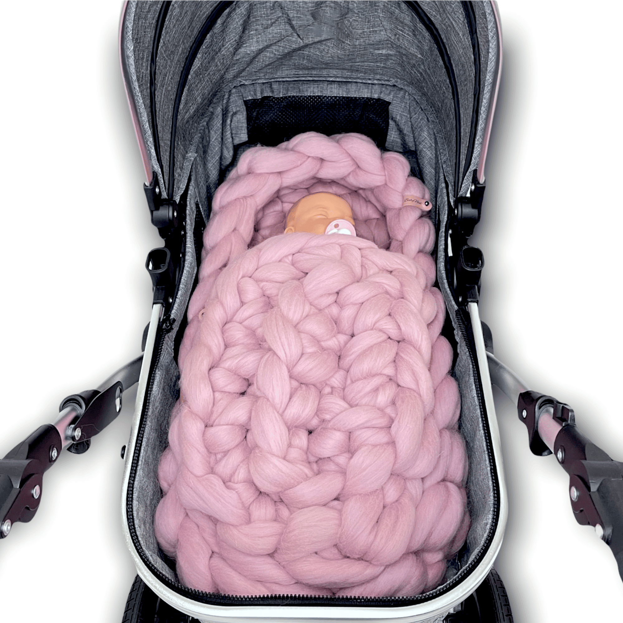 Babynest Merinowolle mit Decke Baby Pink – Bild 1