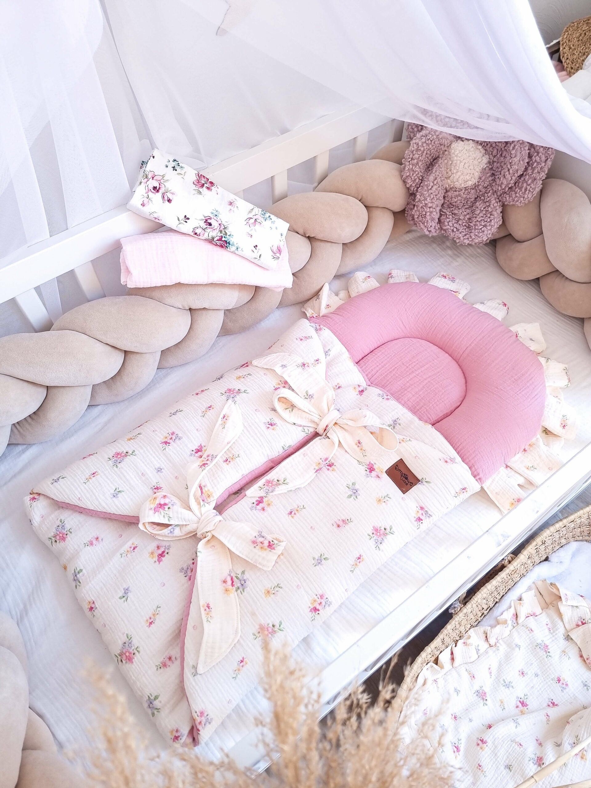 Multifunktioneller Babyschlafsack| Premium Musselin-Baumwolle|0-8M| Spring Flowers – Bild 1