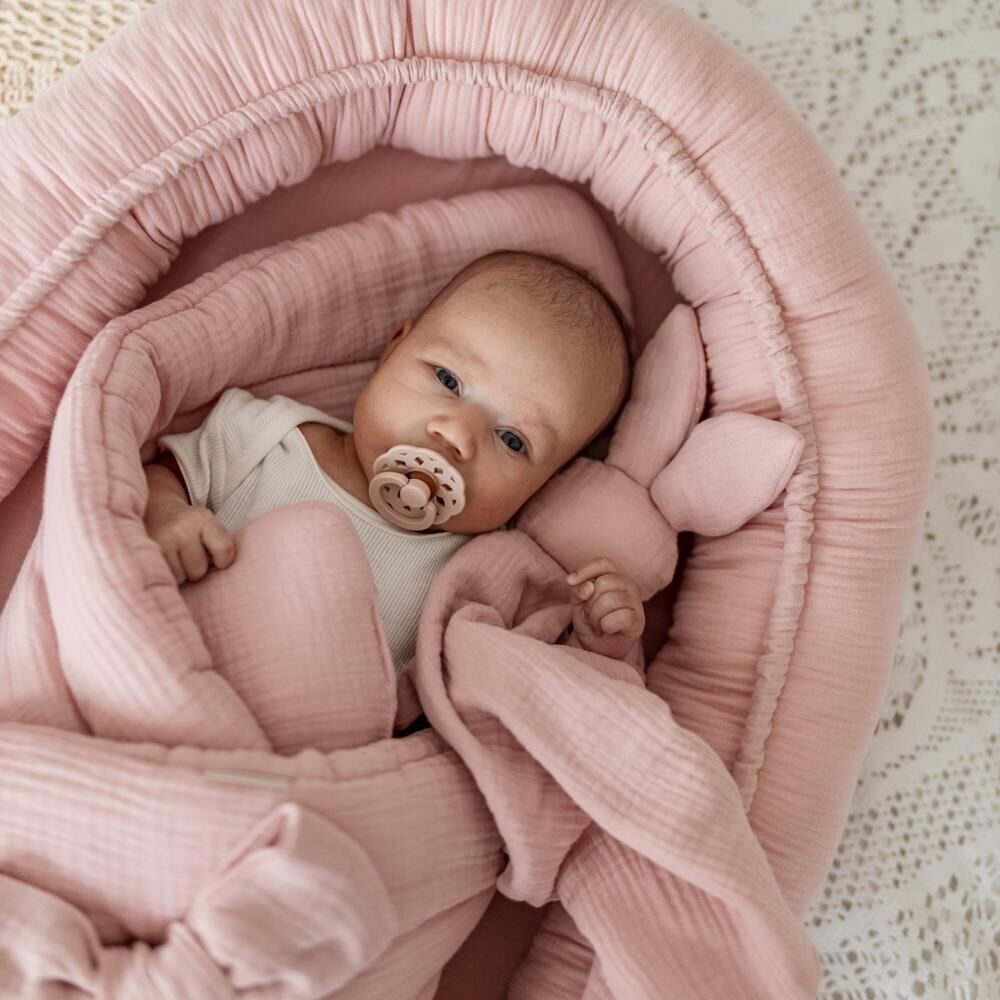 Cuddly toy | Double muslin | Bunny | Dusty rose - Image 1